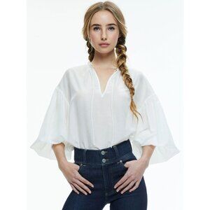 Alice + Olivia Julius Voluminous Blouson Sleeve Blouse Large NWT $350